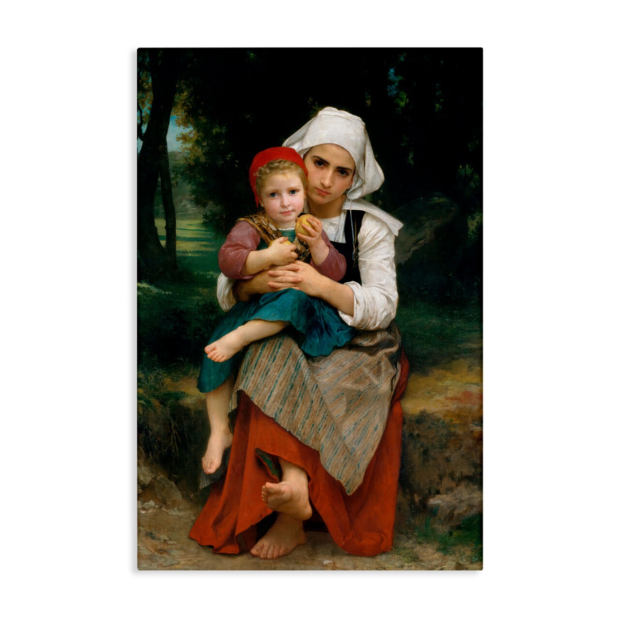 Stupell Industries Classical Bouguereau Brother & Sister Canvas, design by William Adolphe Bouguereau